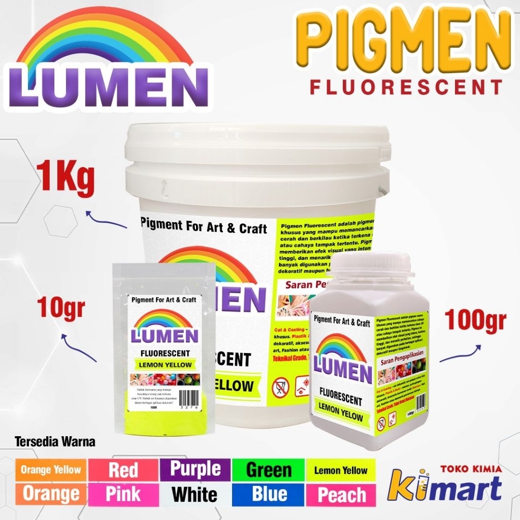 LUMEN Pigmen Fluorescent Powder 100gr pigmen warna neon bubuk