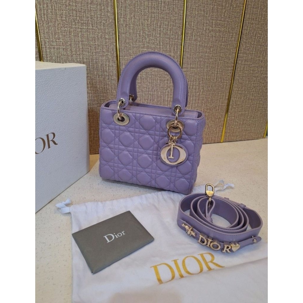 lady dior 20cm lilac ghw