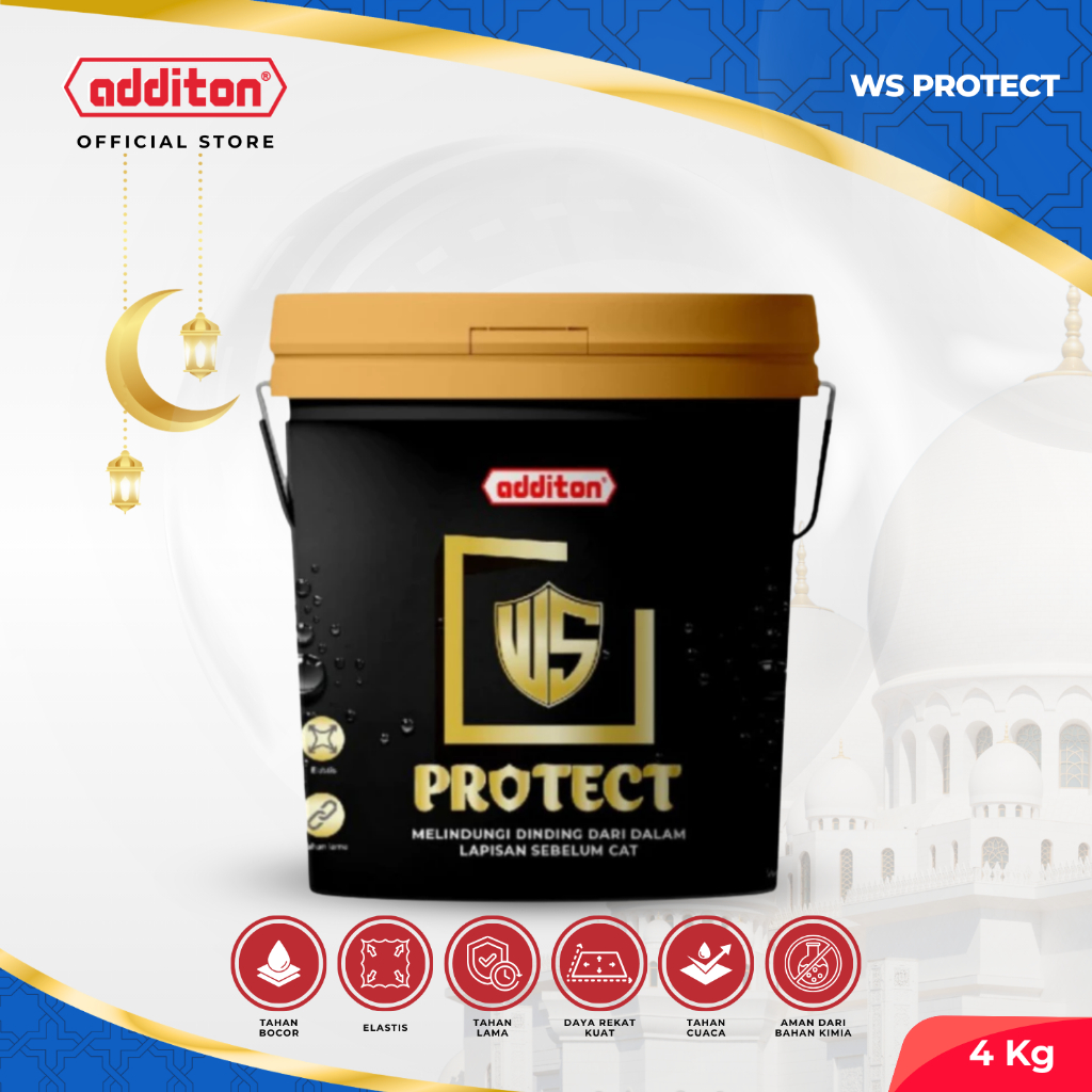 ADDITON WS Protect 4 Kg – Cat Anti Bocor & Waterproofing untuk Dinding Rembes dan Bocor