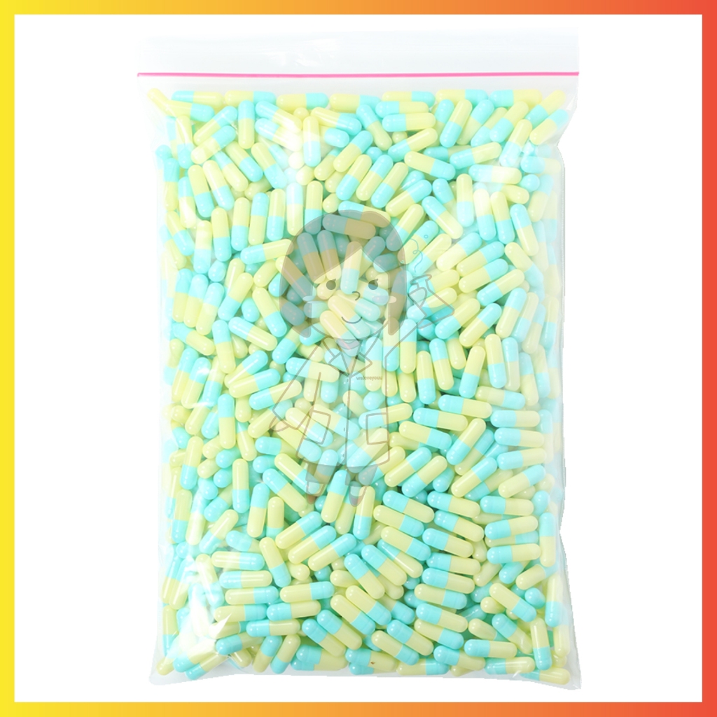 CAPSUGEL CANGKANG KAPSUL KOSONG HALAL CAPSULES IVORY BLUE SIZE 0