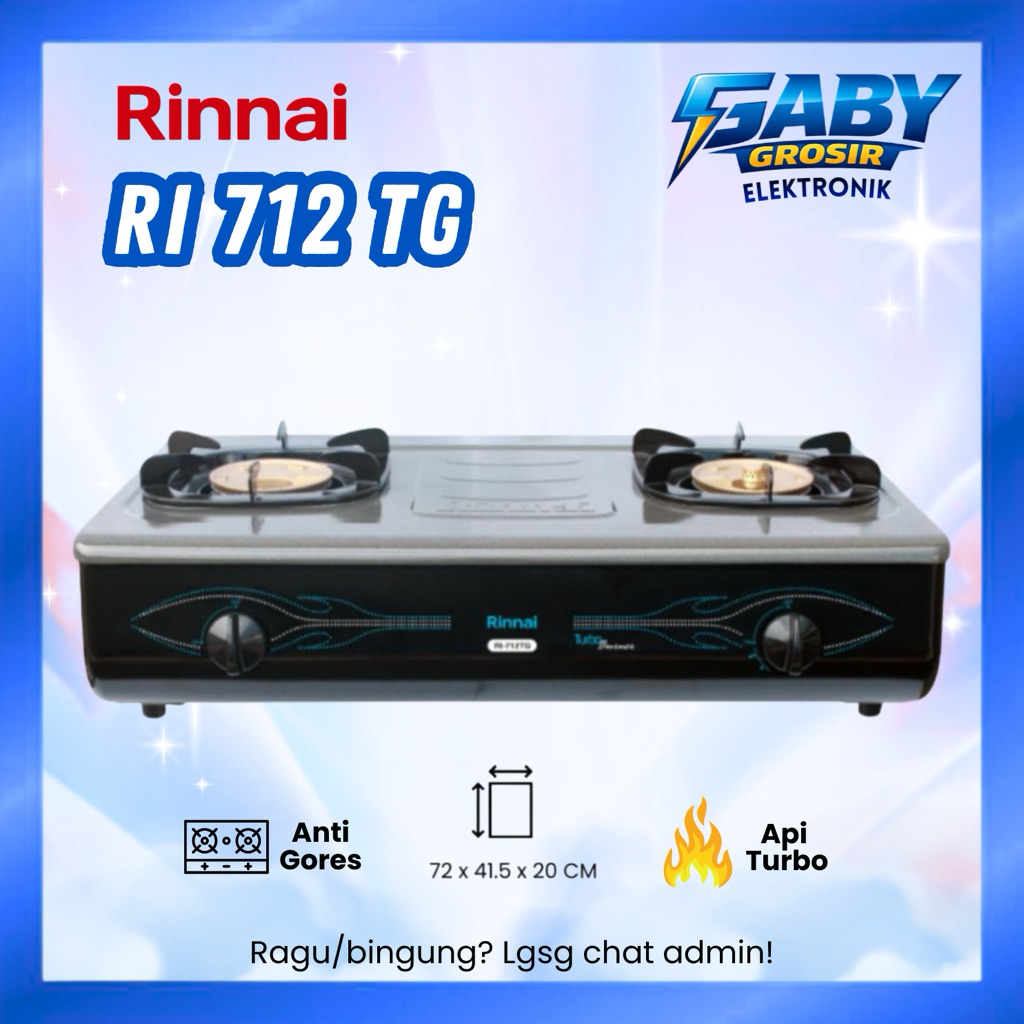 KOMPOR RINNAI 2 TUNGKU RI 712 TG API TURBO