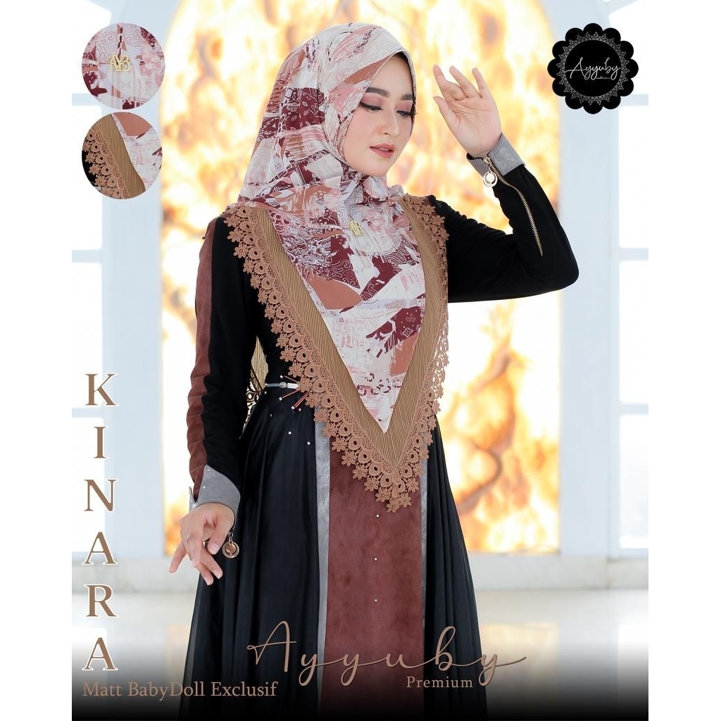 HIJAB INSTAN KHIMAR HODY MOTIF KINARA CERUTY BABYDOLL ORIGINAL AYYUB