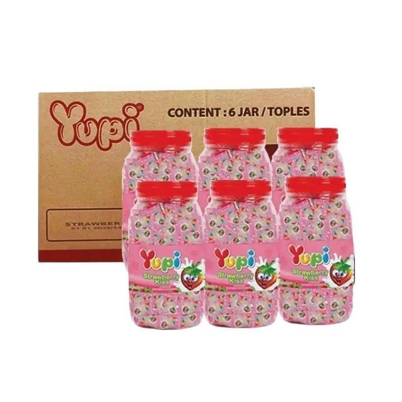 Permen Yupi Love 1 Karton Yupi Love Toples Kaleng Yupi Love Kiss Jar Yupi Strawberry / Yupi Toples 1