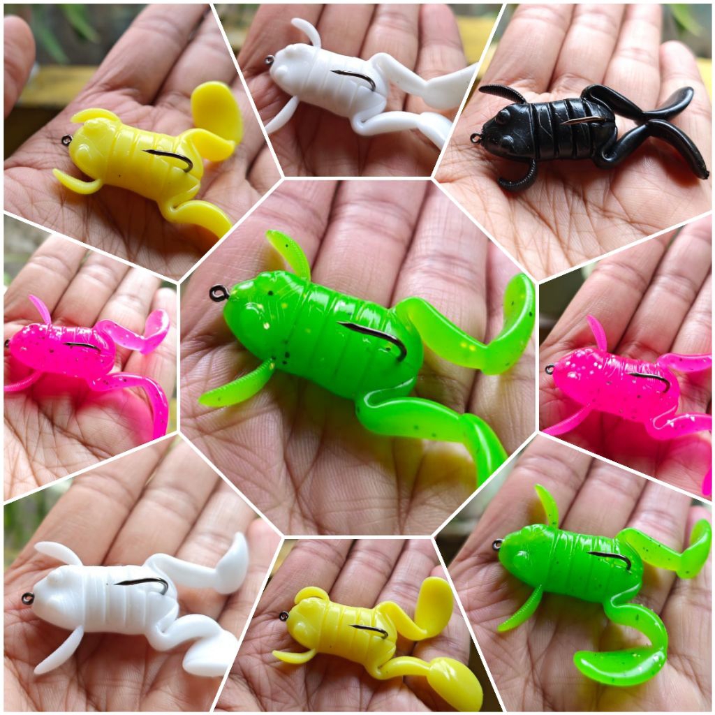UMPAN SOFT FROG WALKING 3CM UMPAN PANCING GABUS TOMAN DAN IKAN LAINNYA..