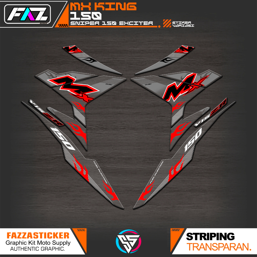 STRIPING MX KING 150 TRANSPARAN UV K01 STICKER Y15ZR SNIPER MXi 150 STIKER MX KING 150 BENING