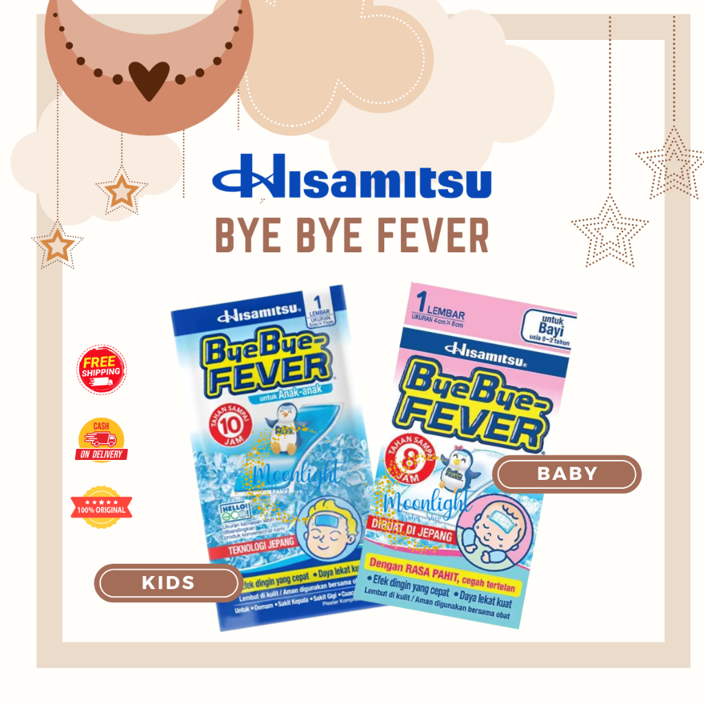 Bye Bye Fever Bayi 1 Lembar / Plester Kompres Demam Bayi