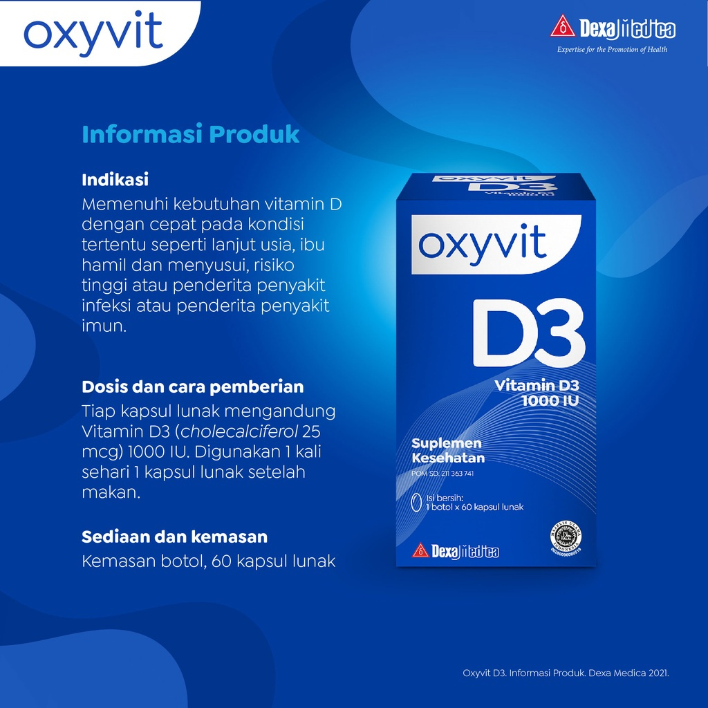 Oxyvit ​D3 Vitamin D3 1000 IU 60 kapsul ​