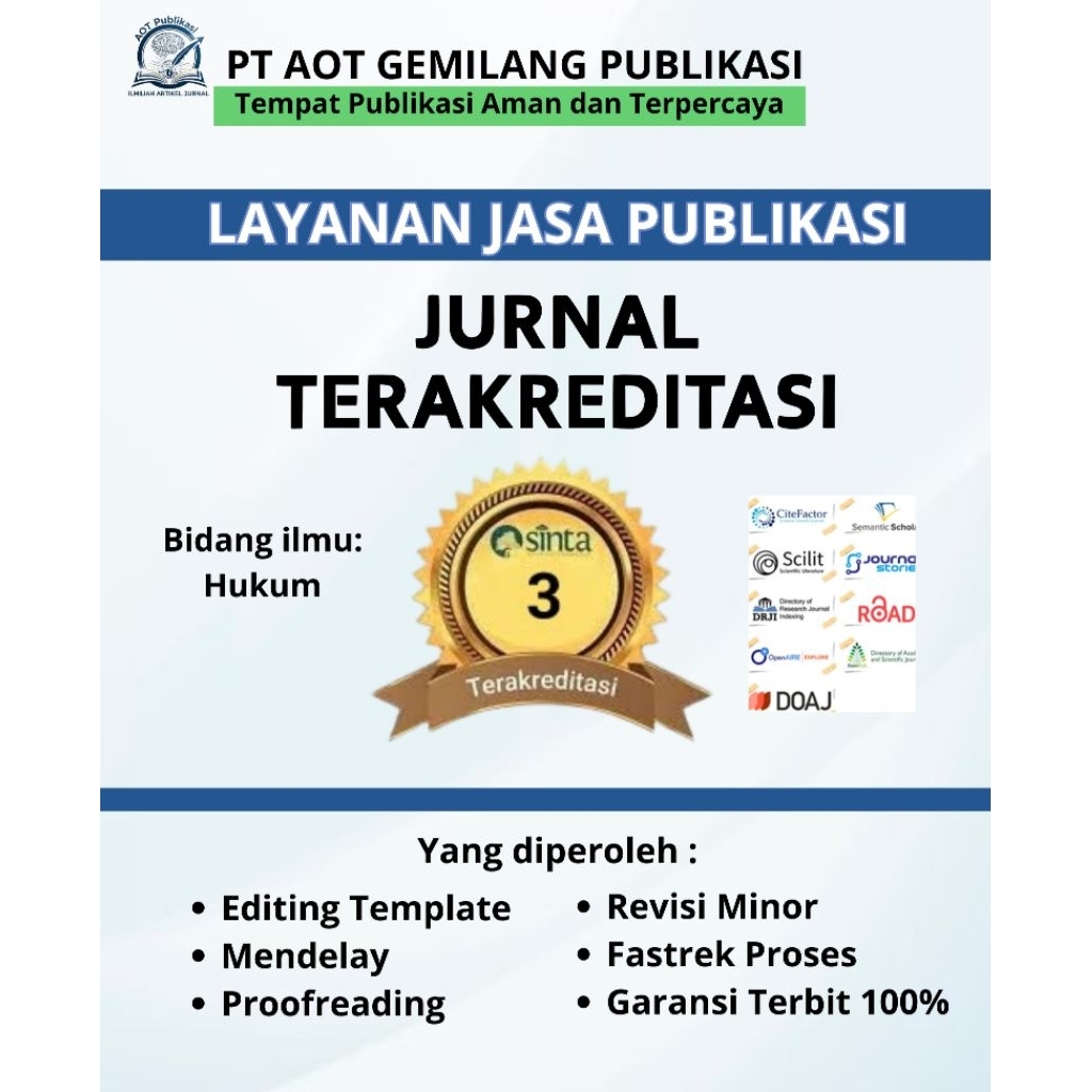 Publikasi Jurnal Sinta 3 Bidang Hukum