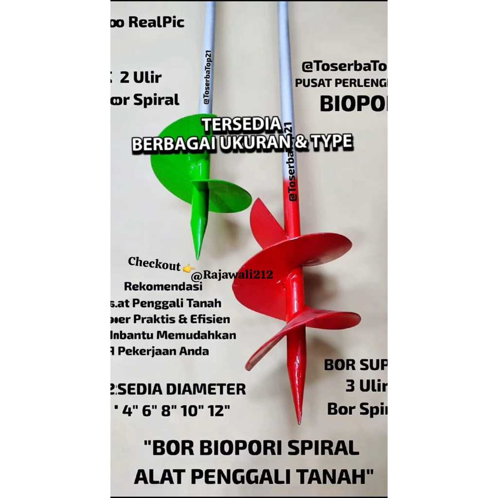 Bor Biopori Spiral Manual Untuk Sumur Resapan