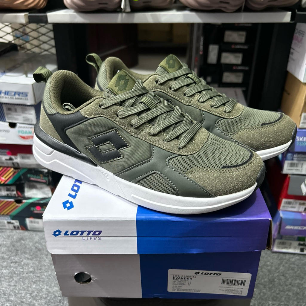 SEPATU SNEAKERS PRIA LOTTO EVANDER ARMY GREEN
