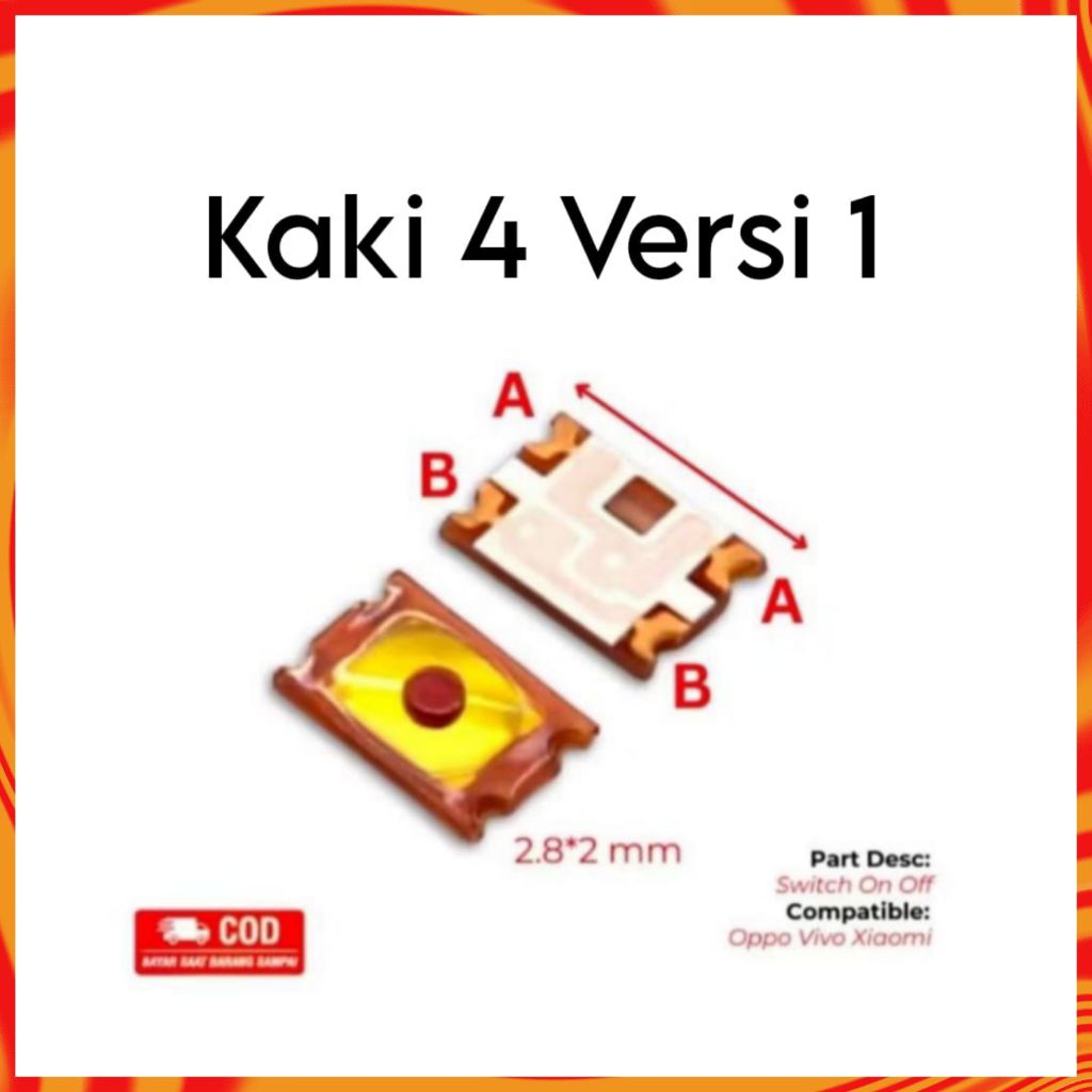Tombol Switch On Off Kaki 4 Versi 2 / Tombol Switch Power Volume