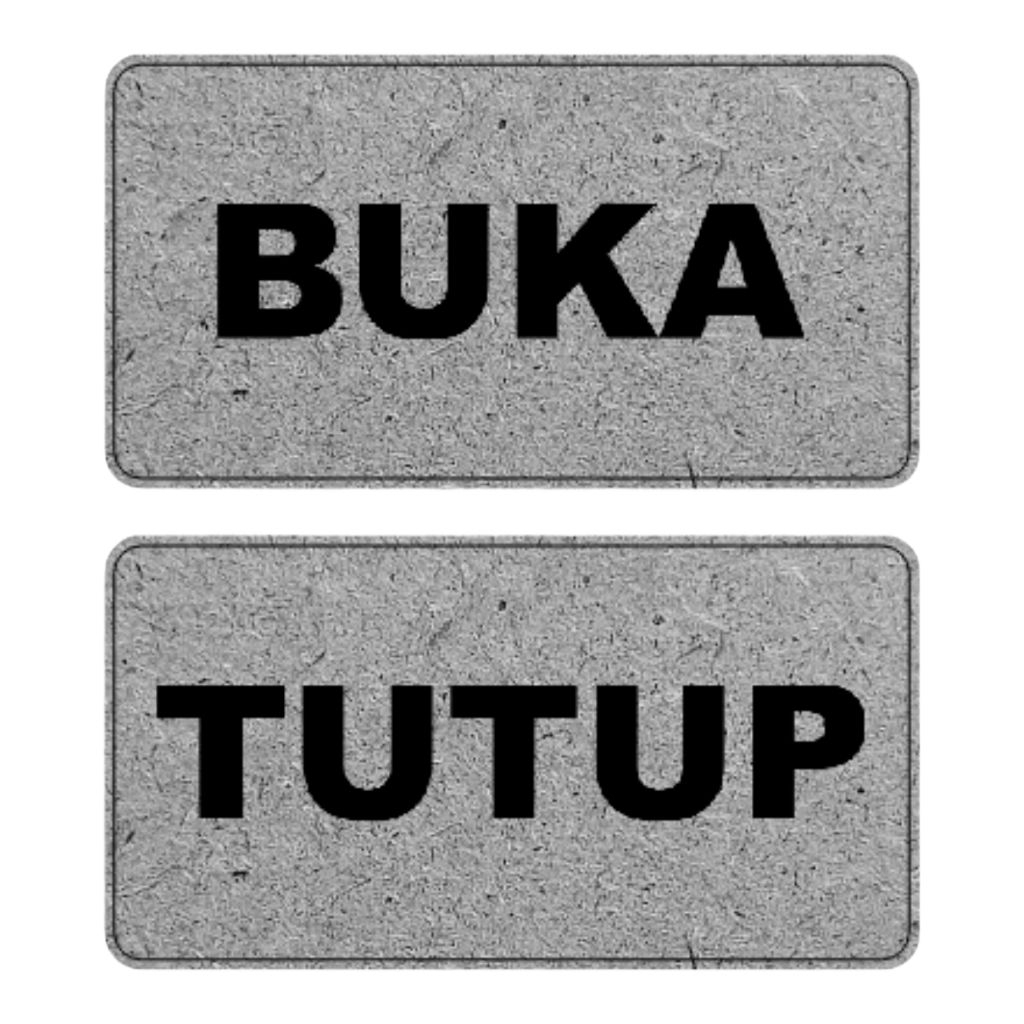 Sign Plang Buka Tutup 2 Sisi Huruf Timbul