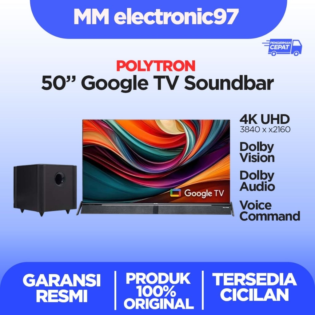 Led Polytron 50 inch 4K Google tv sound bar PLD50BUG5058 PLD-50BUG5058