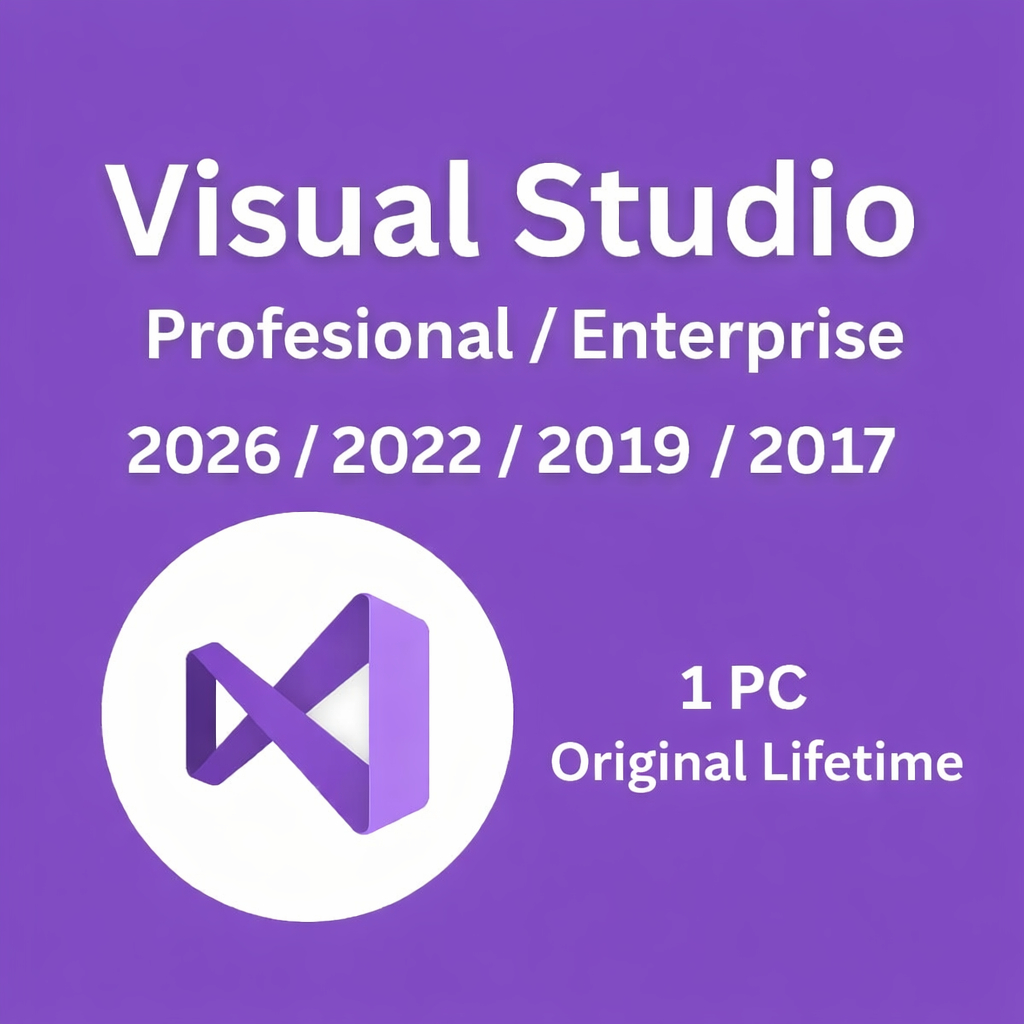 Visual Studio 2026 / 2022 / 2019 / 2017 Professional / Enterprise Original Lifetime Activation Key