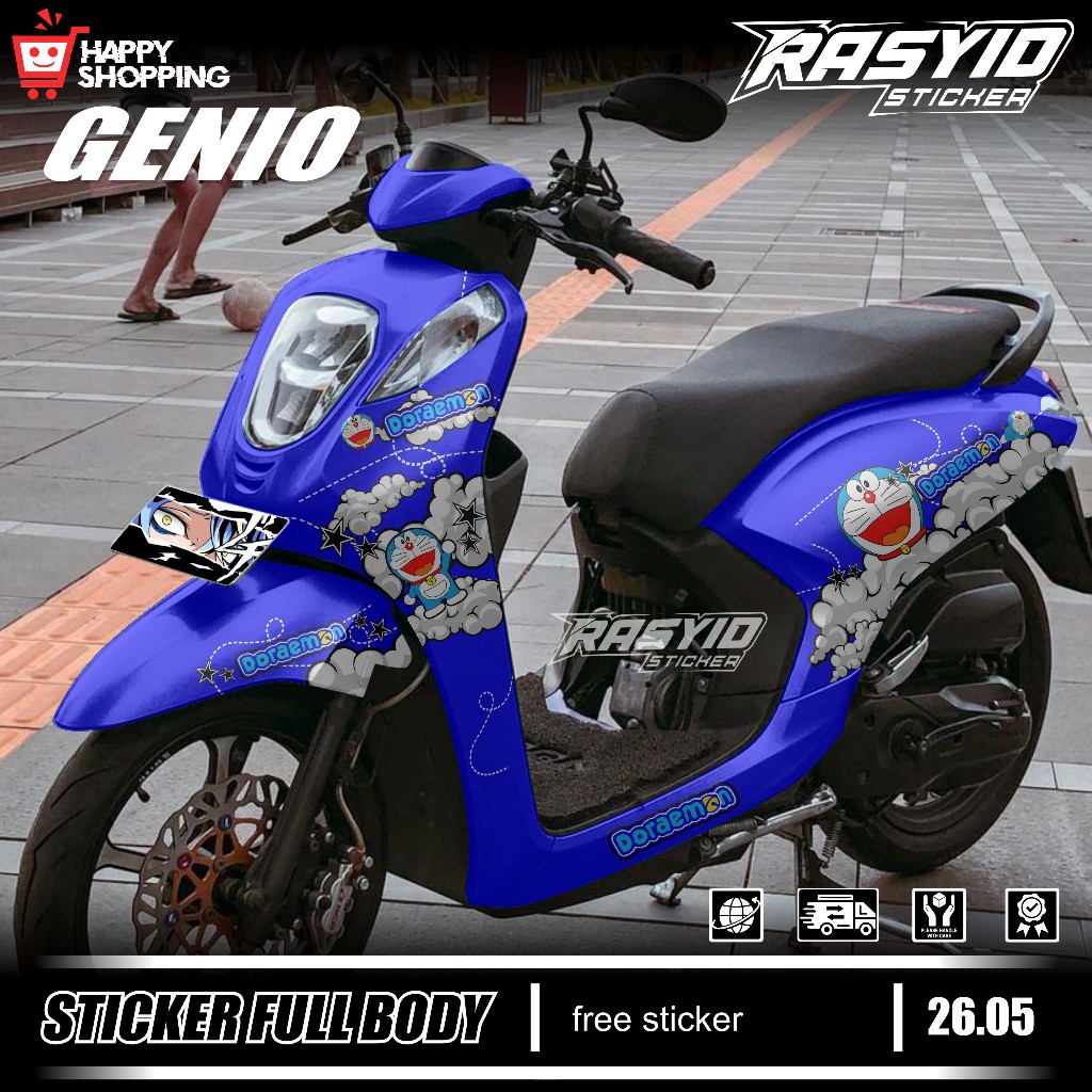 Terbaru Sticker Decal Full Body Motor Honda Genio Tahun 2019 2020 2021 2022 2023 2024 2025 Sticker F