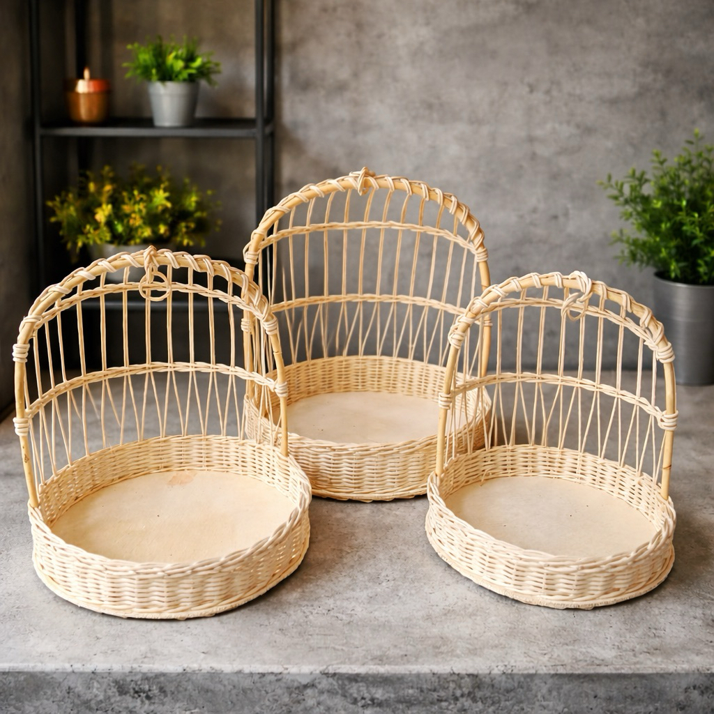 Kranjang Hantaran Rotan Ayun Bulat 1 set LMS