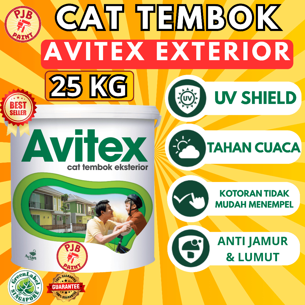 AVITEX EXTERIOR CAT TEMBOK EXTERIOR TAHAN CUACA / KEMASAN 25 KG