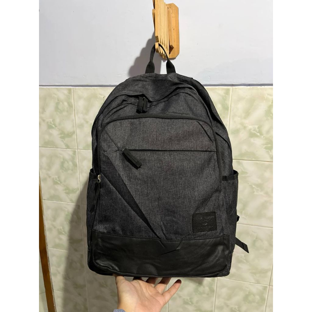 Tas Ransel Unisex Original Lecaf warna Darkgrey | Preloved Bekas Pribadi Second