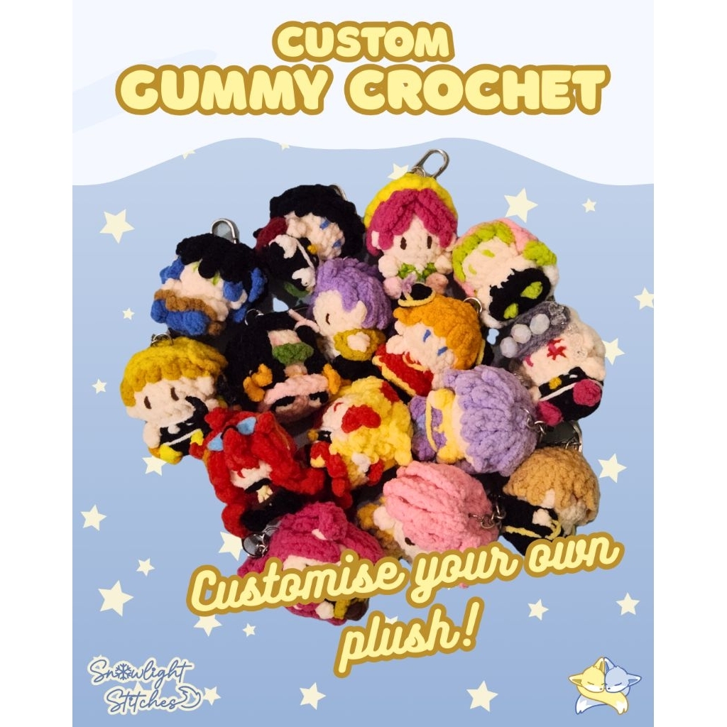 Custom Chibi Plush Keychain Crochet (READ DESCRIPTION BEFORE ORDERING)