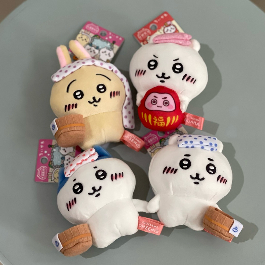 [Ready] Chiikawa - Chikawa Daruma / Onsen Plush Keychain / Gantungan Kunci Kyoto / Gunma Limited ori