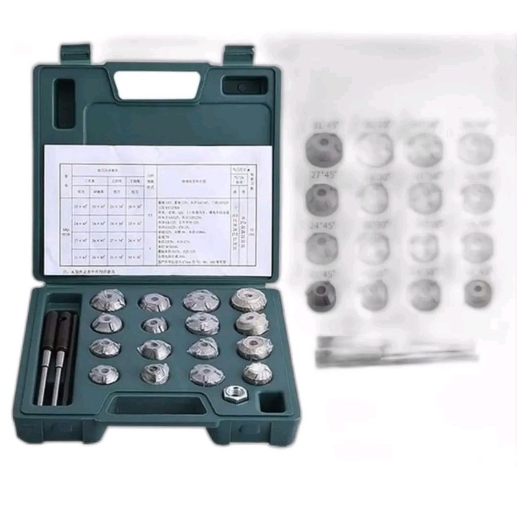Valve Seat Reamer Motor Cutter Valve Setting Klep Universal 16 pcs