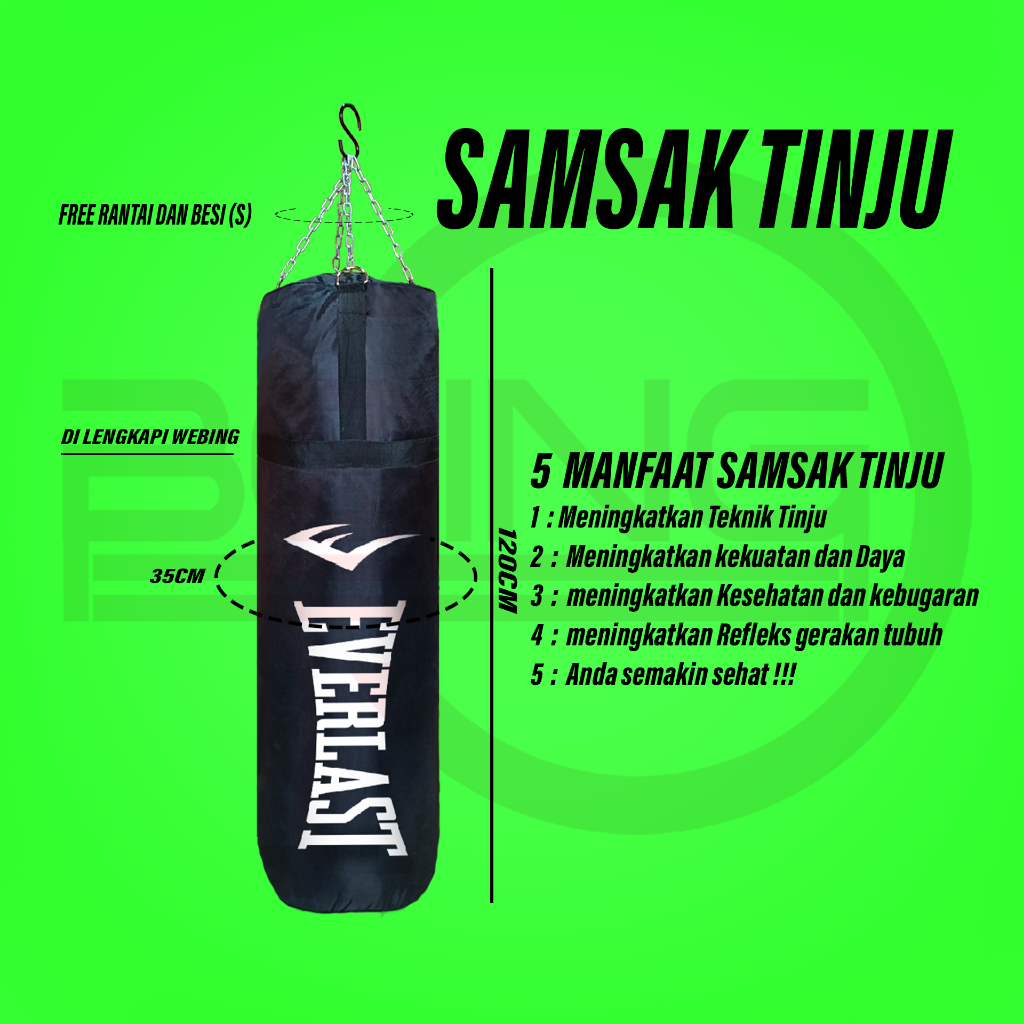 Samsak tinju beladiri ukuran 120cm - Samsak tinju muaythai