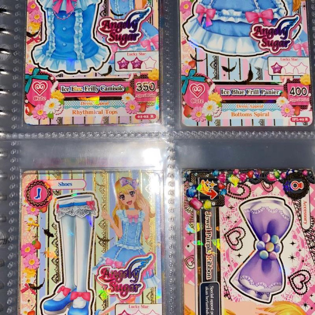 Aikatsu Ichigo Hoshimiya Rare Card Angely Sugar Ice Blue Set Acc