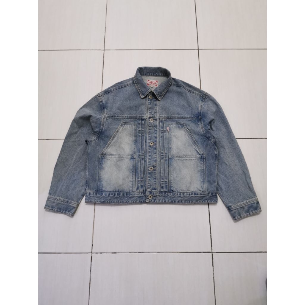 jacket denim  aeca white jahitan 2