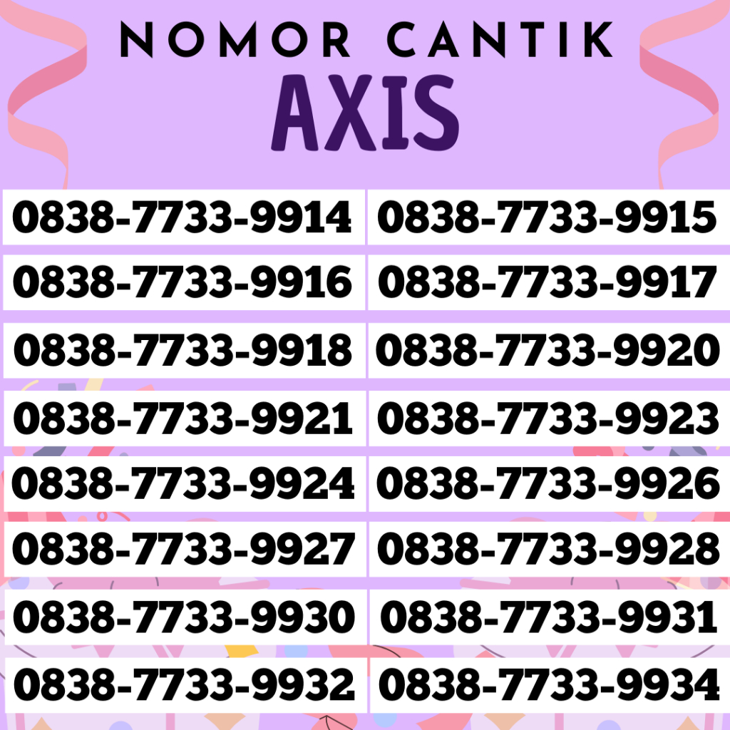PROMO NOMOR CANTIK AXIS URUT / KARTU PERDANA AXIS CANTIK (A32)