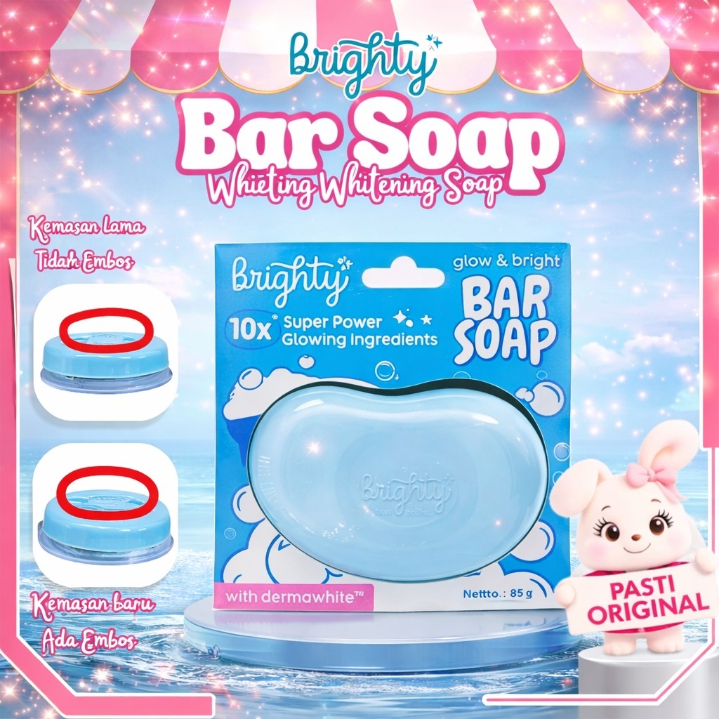 Brighty Glow & Bright Bar Soap Sabun Pencerah Sabun Whieting Whitening Soap Sabun Badan Sabun Muka S