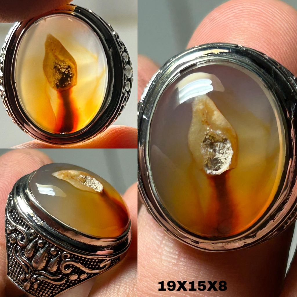 NATURAL CINCIN BATU AKIK ANGGUR MOTIF KANTONG SEMAR