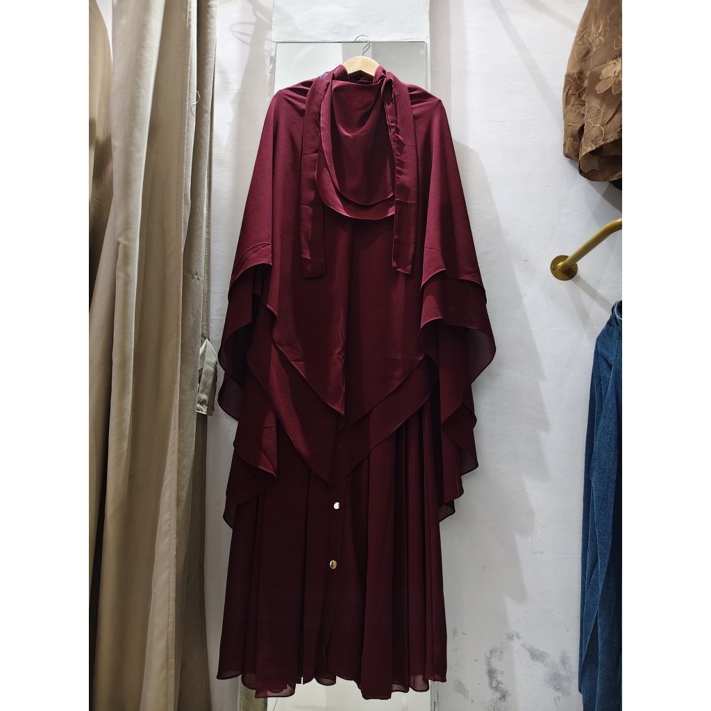 gamis syari set cadar/gamis syari polos