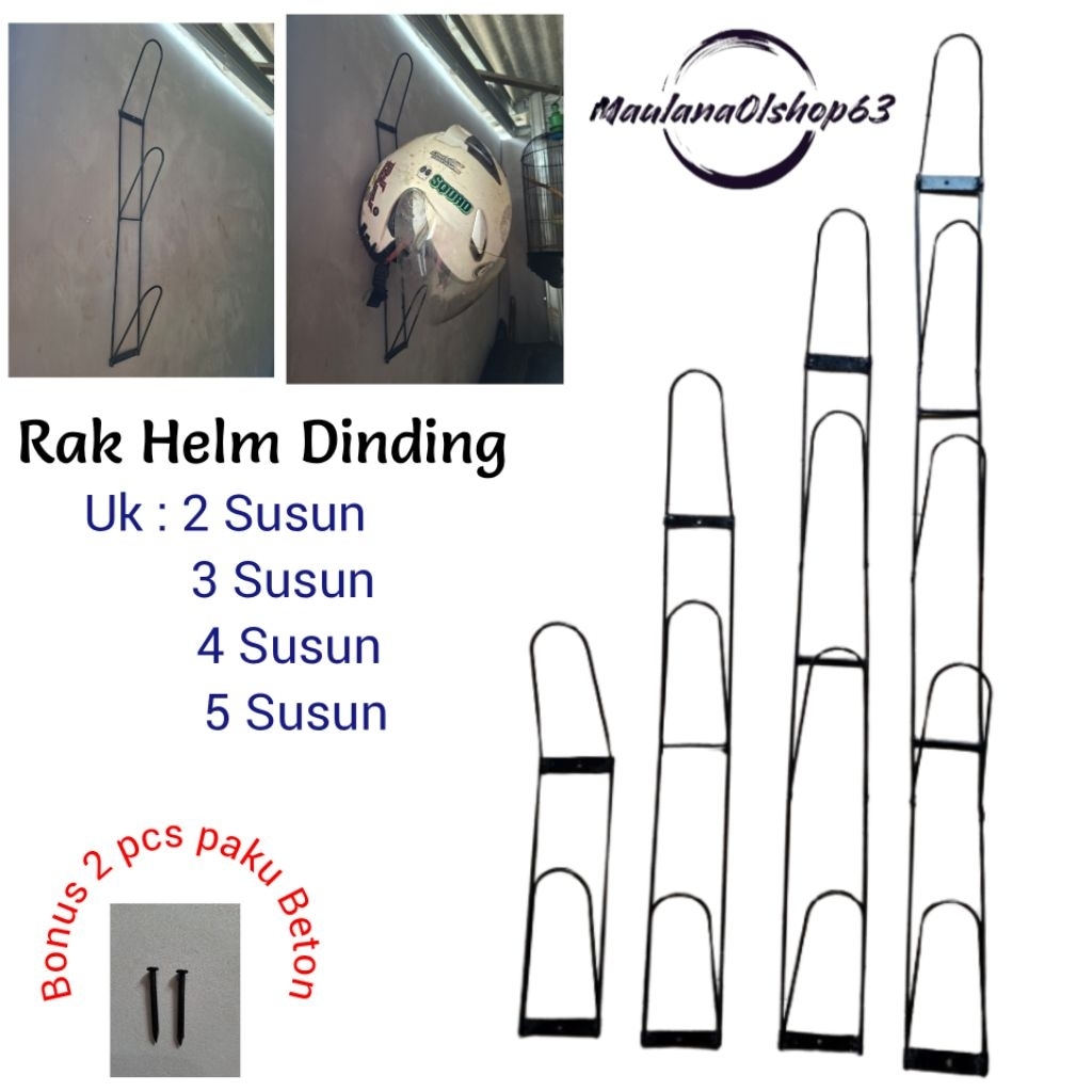 Rak Helm Dinding/ Rak Penyimpanan Helm Dinding Susun