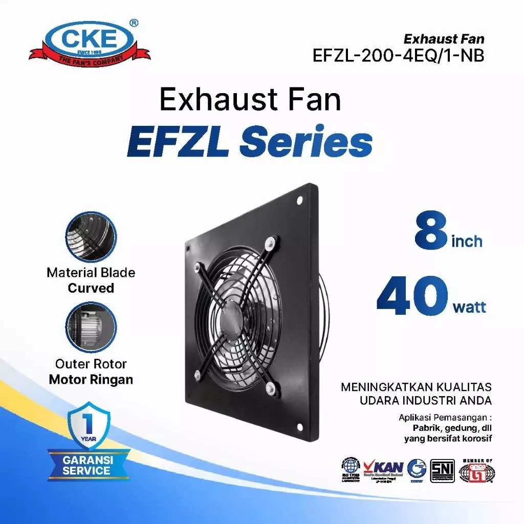 CKE Exhaust Fan 8 Inch Exhaust Dinding Eksos Dinding Blower Gedung