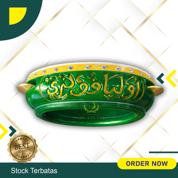 rebana hadroh ukir nama kayu mangga ukuran 30 cm