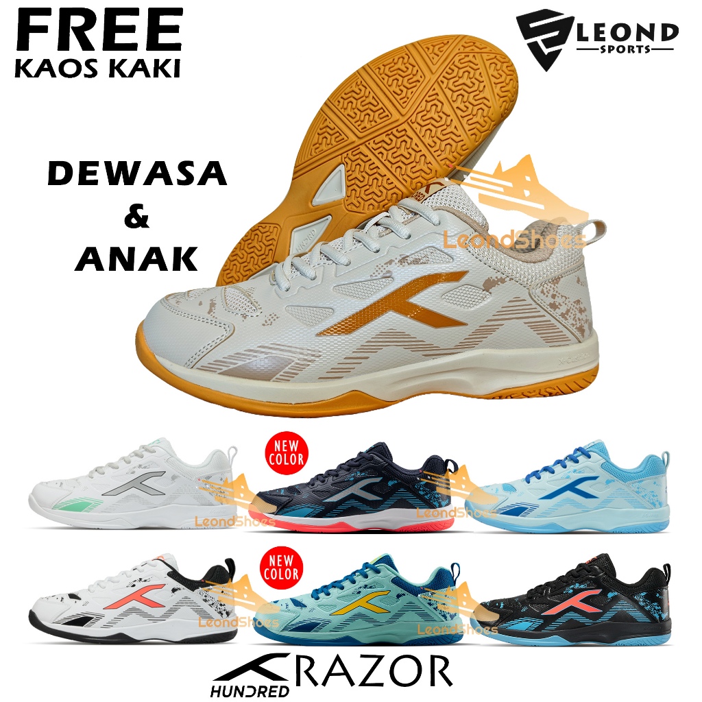 Sepatu Badminton Hundred Razor Hundred Raze Original Pria Wanita Sepatu Badminton Anak Hundred Razor