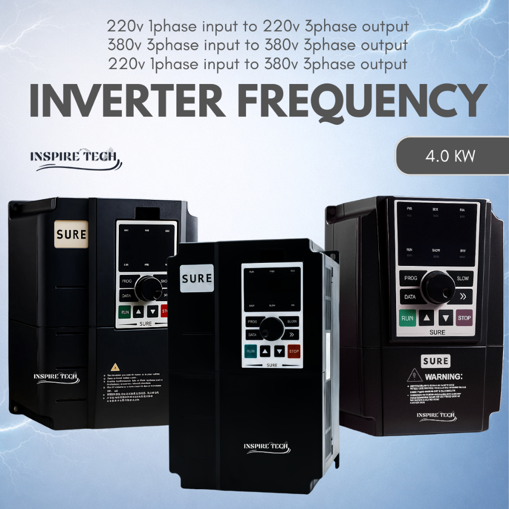 Inverter SURE VFD Frequency 1phase 3phase 1phase to 3phase 4.0KW 220V/380V/220V to 380V Variable Dri