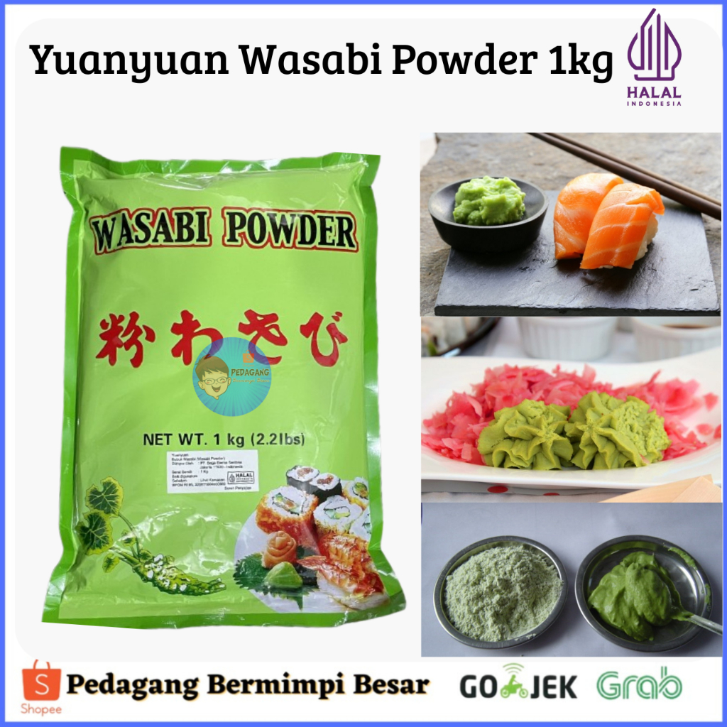 [PBB] Yuanyuan Wasabi Powder Halal 1kg / Bubuk Wasabi Halal / Wasabi Powder 1kg / Wasabi Bubuk Sushi