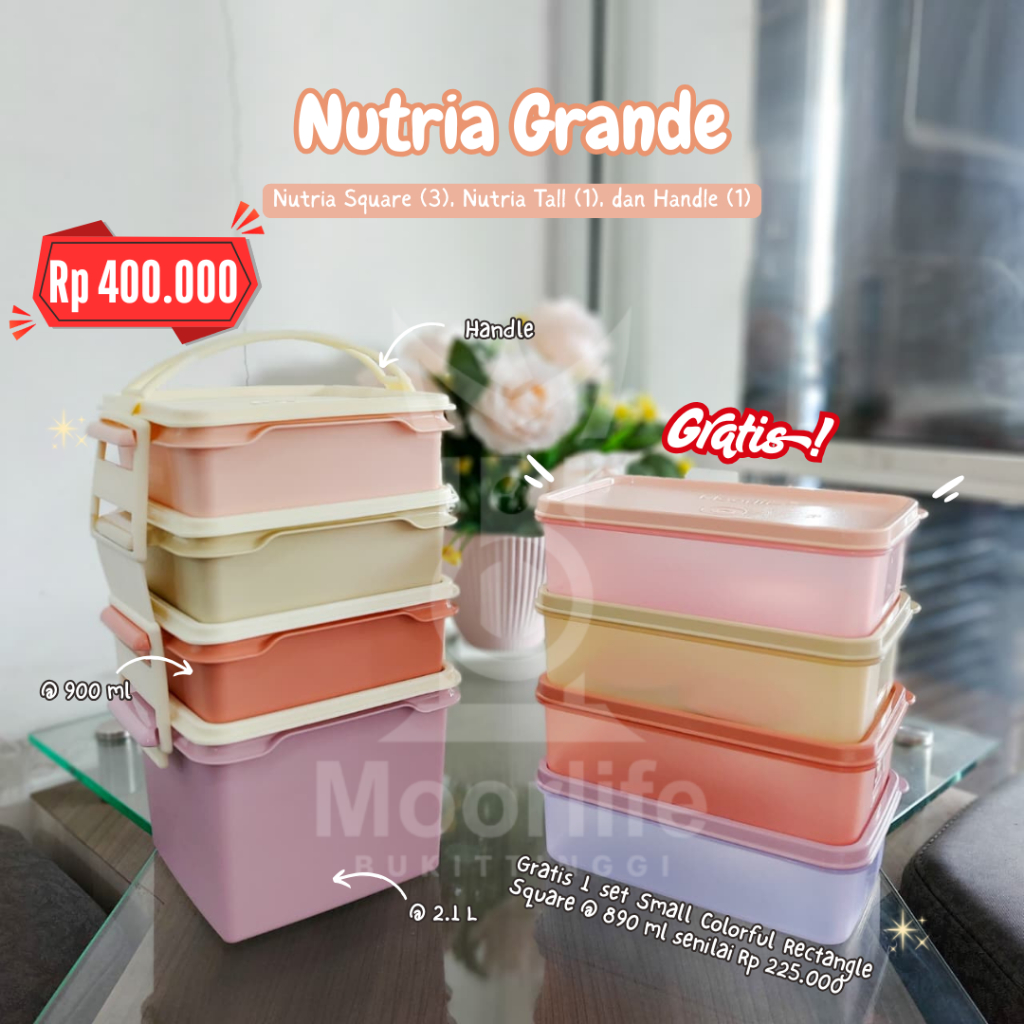 Moorlife Nutria Grande rantang 4 susun gratis small colorful rectangular promo