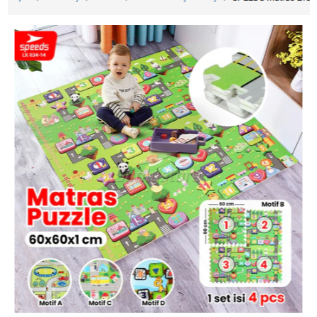 SPEEDS Matras Evamat 60x60cm Matras Puzzle Karpet Puzzle Matras Alas Lantai Evamat Evamat Matras Ala