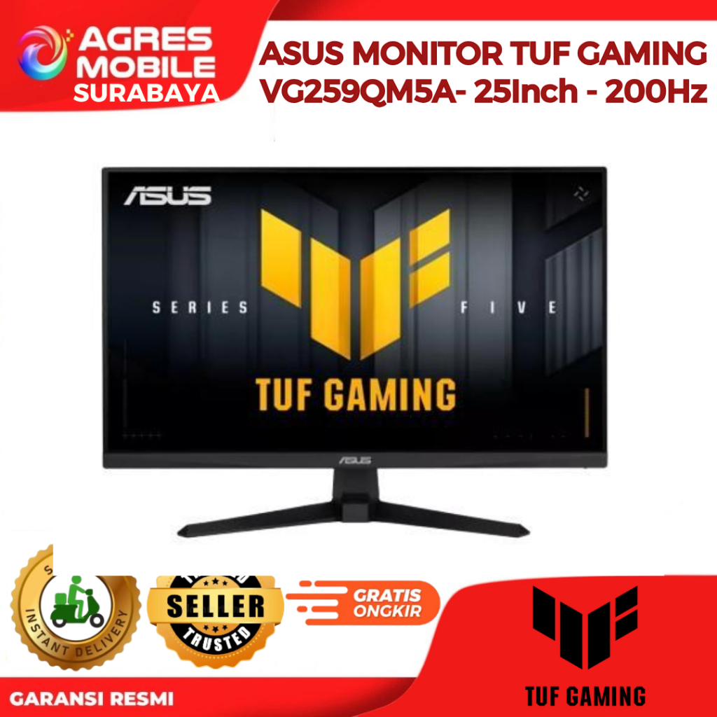 ASUS GAMING MONITOR 25 INCH TUF GAMING VG259QM5A FAST IPS FHD 1080P 0.3MS 240HZ HDR10 TILT