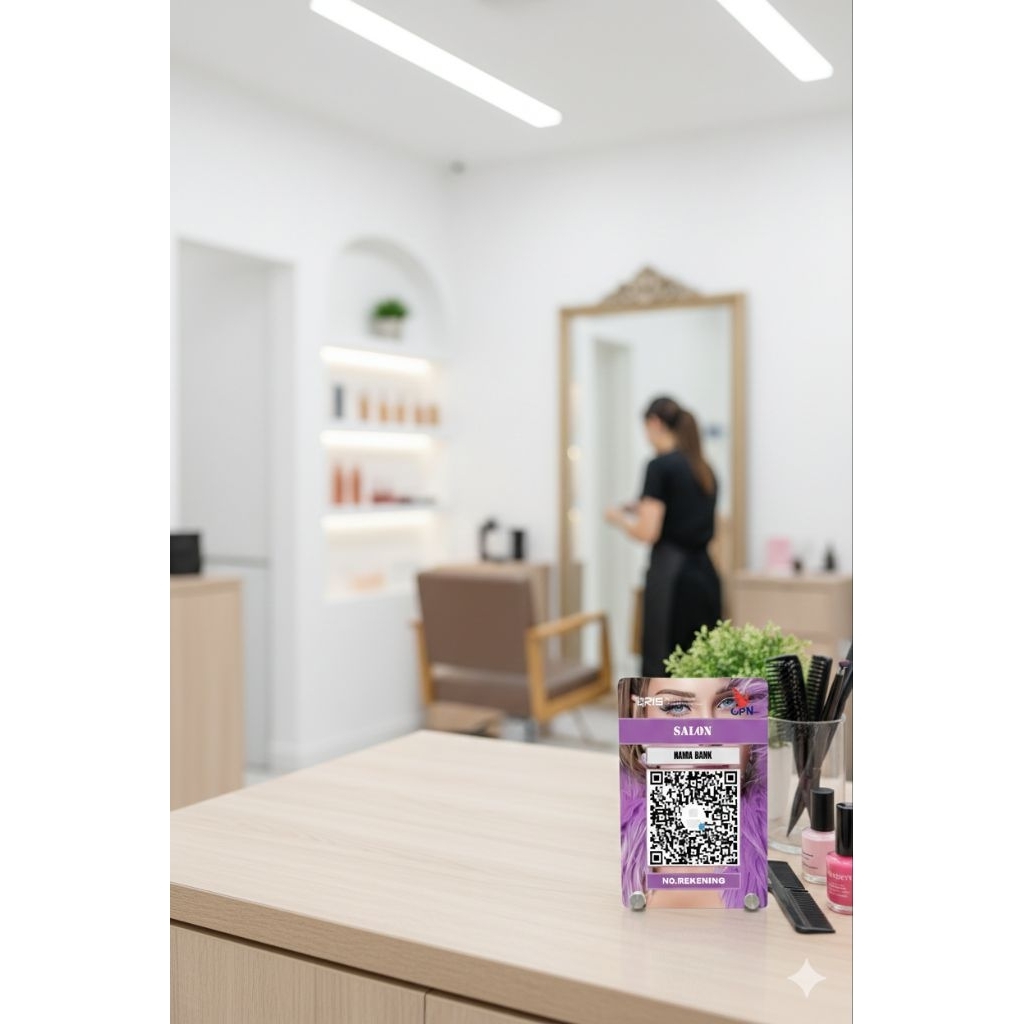 CETAK QRIS ALUMINIUM VERSI SALON | QR | QR CUSTOM