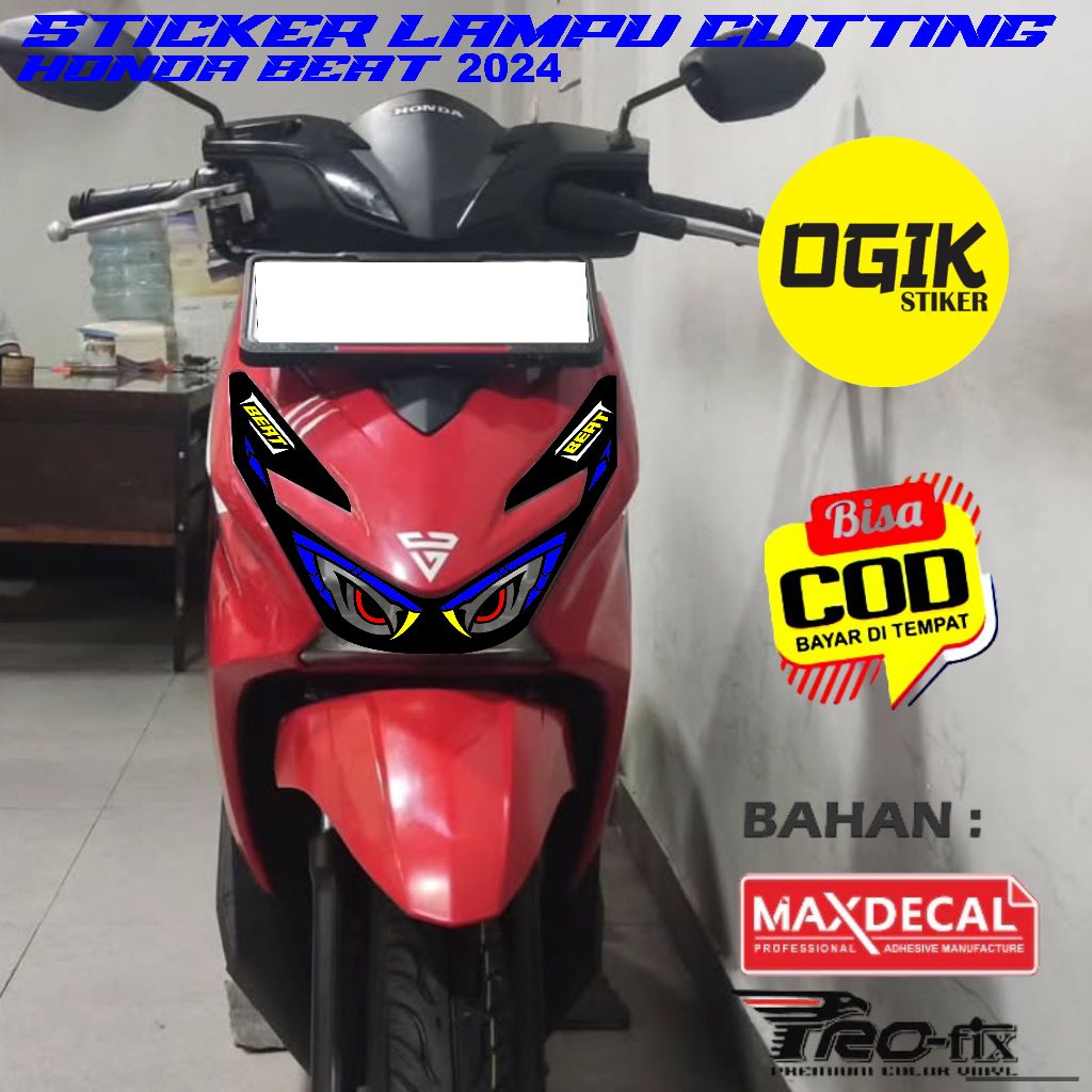 STICKER VARIASI LAMPU MOTOR BEAT SPORTY 2024 BEAT STREET