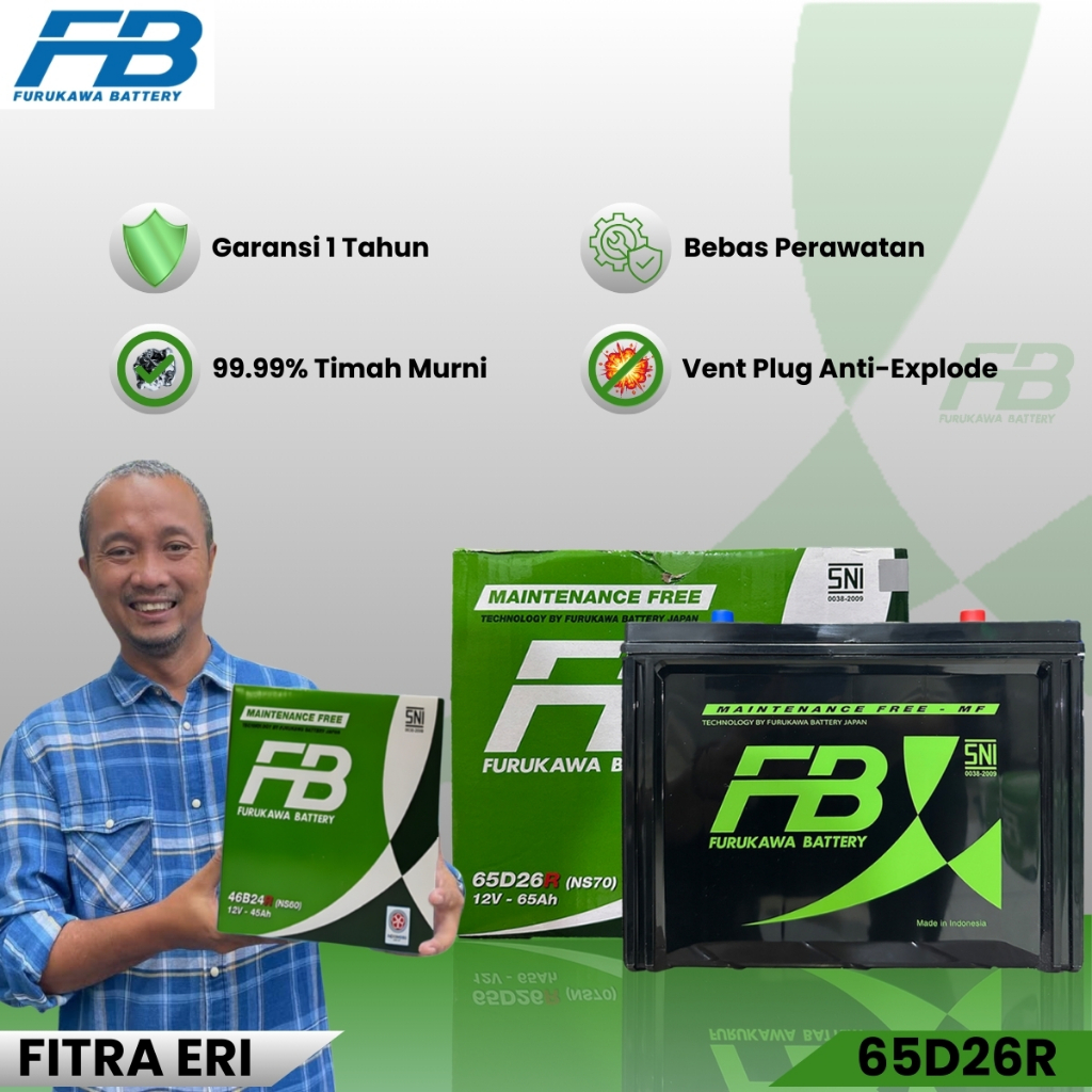 Furukawa Battery / FB Aki Mobil NS70 / 65D26R 12V / 65Ah - Aki Kering