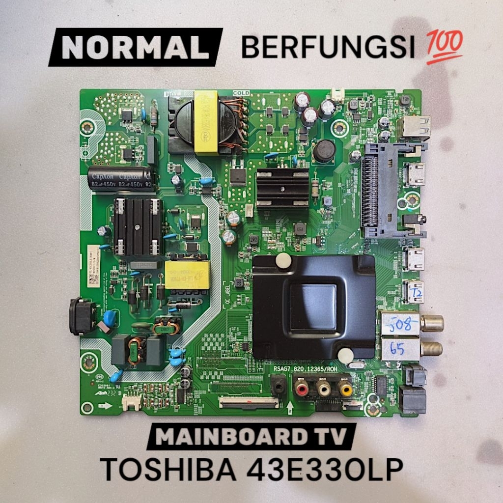MB TV MAINBOARD TV MOTHERBOARD TV TOSHIBA 43E330LP 43E330 RSAG7.820.12365/ROH
