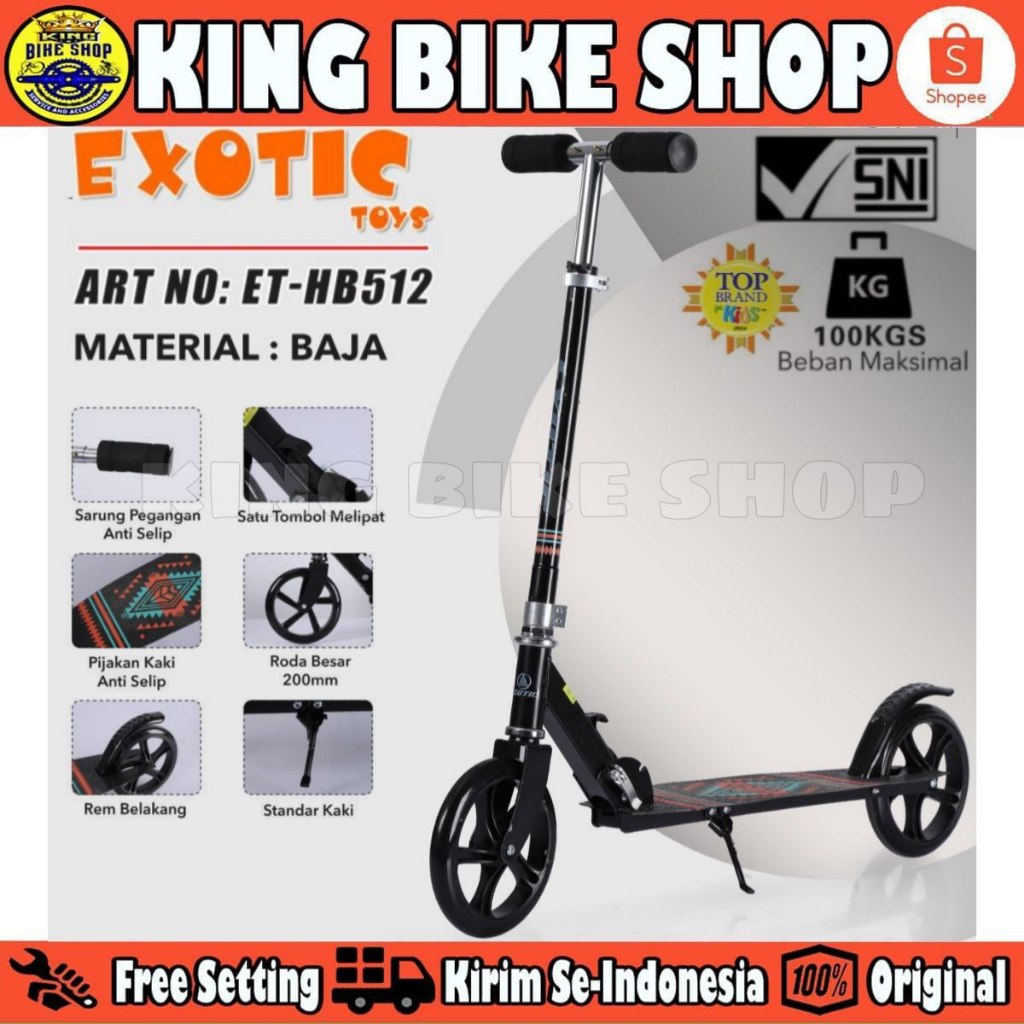 Scooter EXOTIC ET HB 512 Manual Anak Dewasa Max 100 Kg Otoped