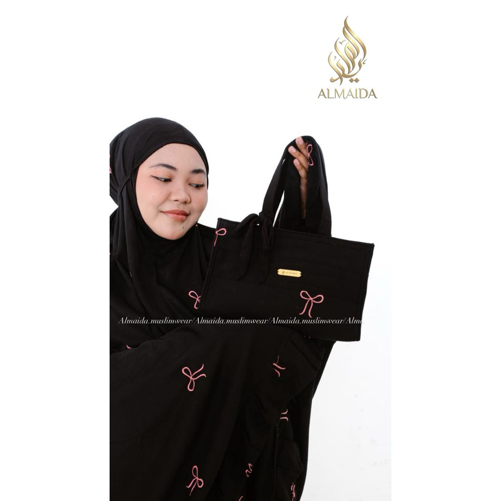 Mukena Rayon Twill Premium Bordir Pita Couqette Couple Ibu Dan Anak Mewah