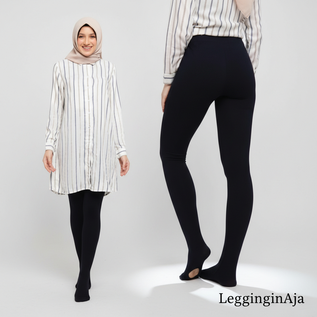 Legging Wudhu Wanita Jumbo Polos Premium Tebal Anti Menerawang Bahan Lembut dan Stretch