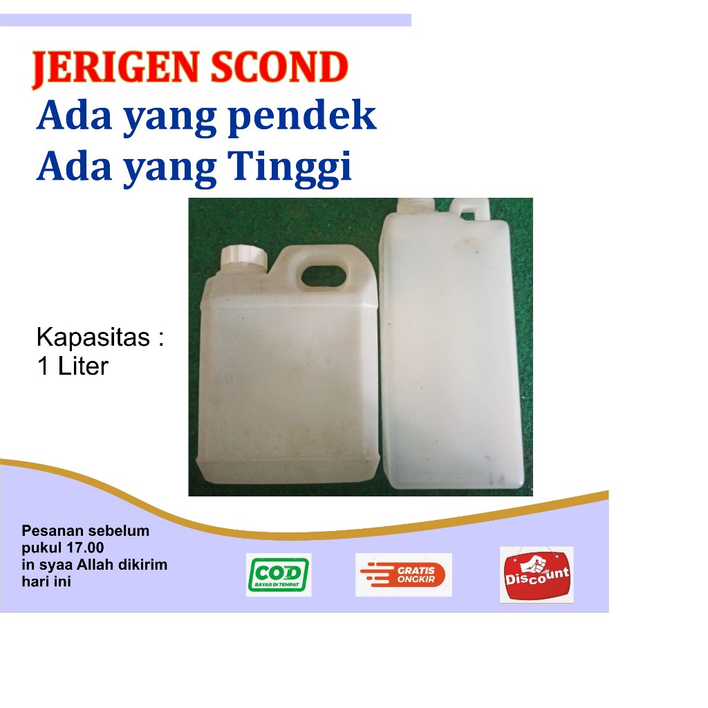 JERIGEN 1 LITER HDPE PUTIH l BEKAS MINYAK ATAU MADU