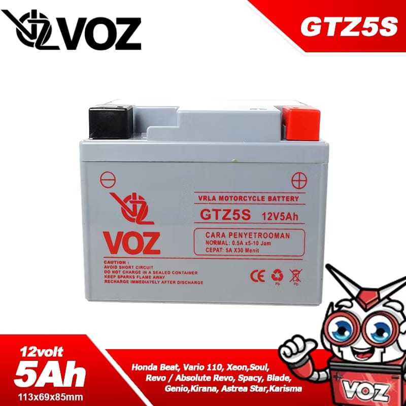 Aki VOZ GTZ5S 12V 5AH Aki Motor voz 12v 5ah